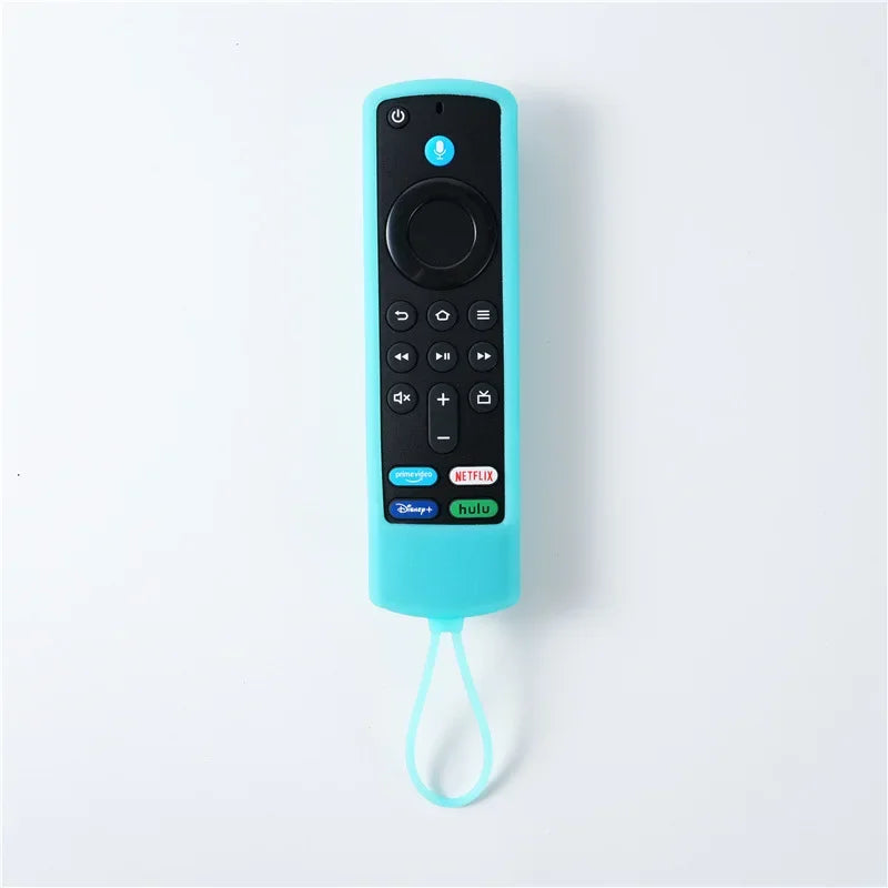 Silicone Remote Pretective Cover For Fire Stick 4K MAX/ 3rd Gen Fire TV Remote Case Glow in The Dark Anti-drop Dustproof Case Qme SKY BLUE