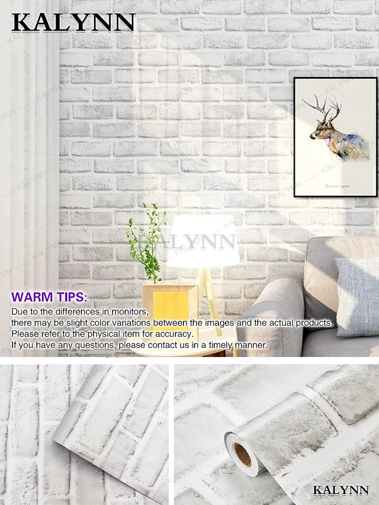 Wood Contact Paper Peel Stick Wallpaper Self Adhesive Removable Qme White Brick 8mx45cm (314inx17in)