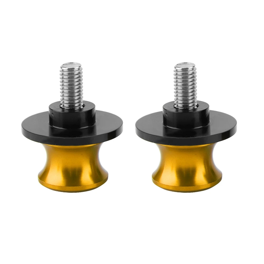 Rear Stand Swing Arm Spools 8mm Motorcycle CNC Rear Stand Swing Arm Spool Sliders Stand Swingarm Bobbins Swing Arm Spool Qme Gold