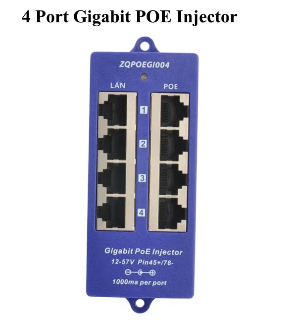 Mode B Gigabit PoE Injector 1000Mbps PoE Patch Panel 802.3af For up to 8 IP Cameras WiFi Access Point(AP) Qme 4 ports