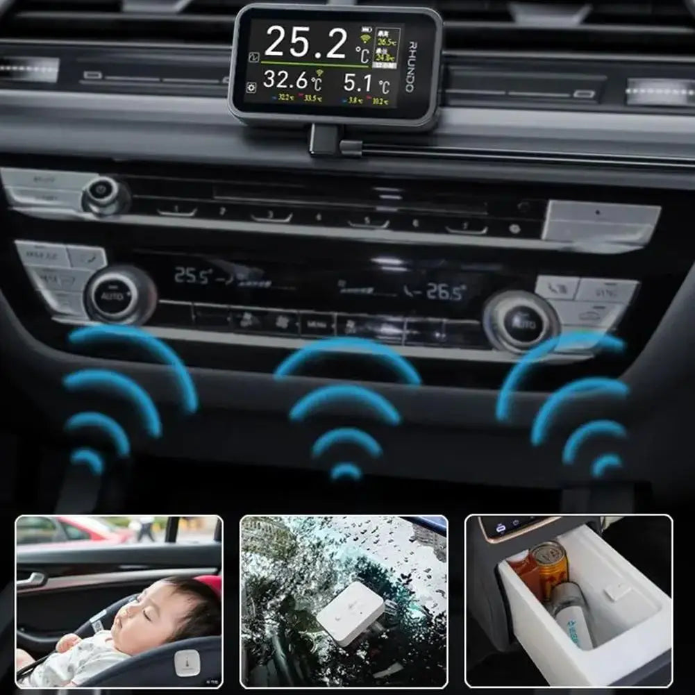 Car High-precision Sensor Temperature Humidity Wireless Thermometer Qme