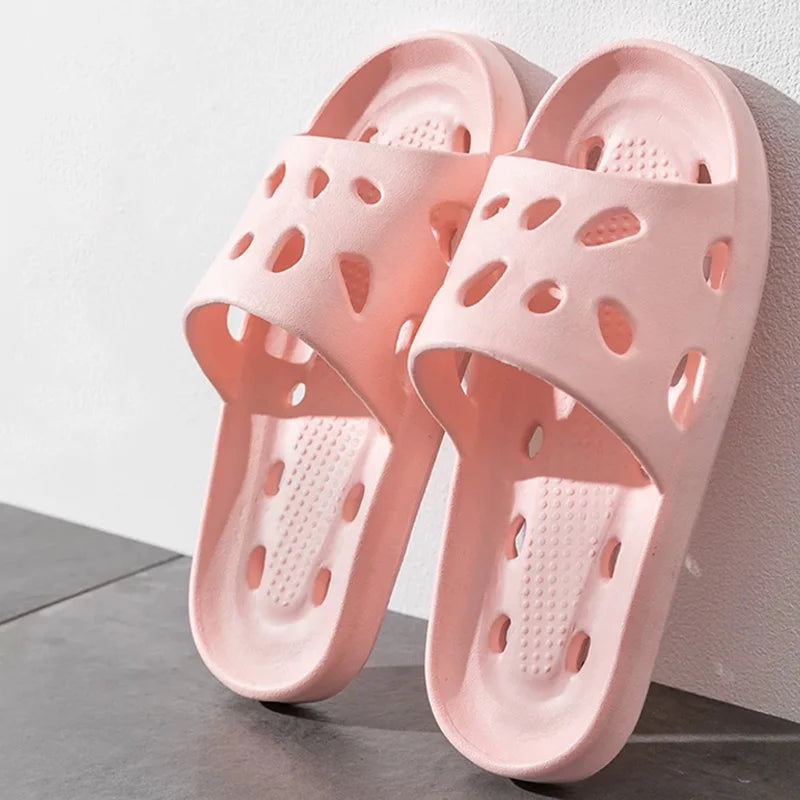 Women Thick Platform Cloud Slippers Summer Beach Eva Soft Sole Slide Sandals Leisure Men Ladies Indoor Bathroom Anti-slip Shoes Qme C-Pink 36-37