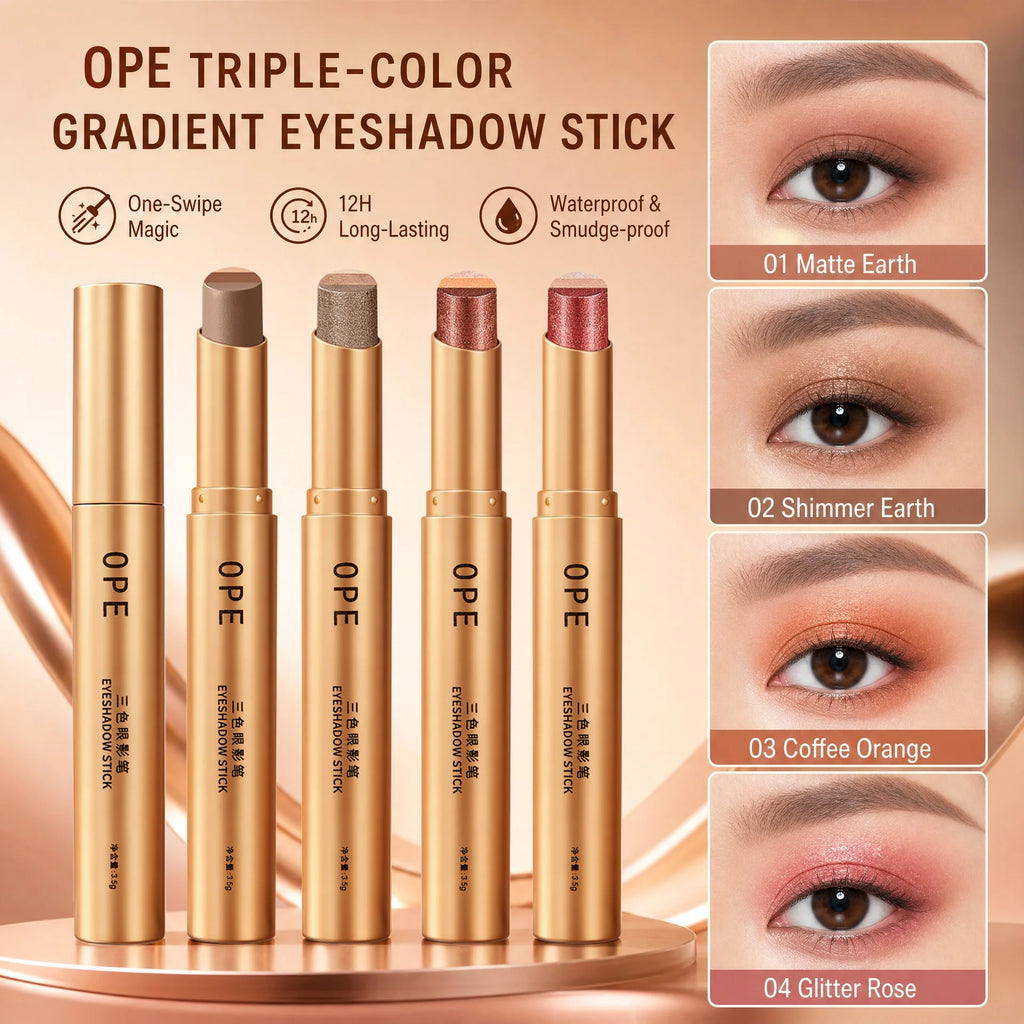 Three Eye Shadow Stick Waterproof Sweat Resistant Easy Apply Suitable Qme