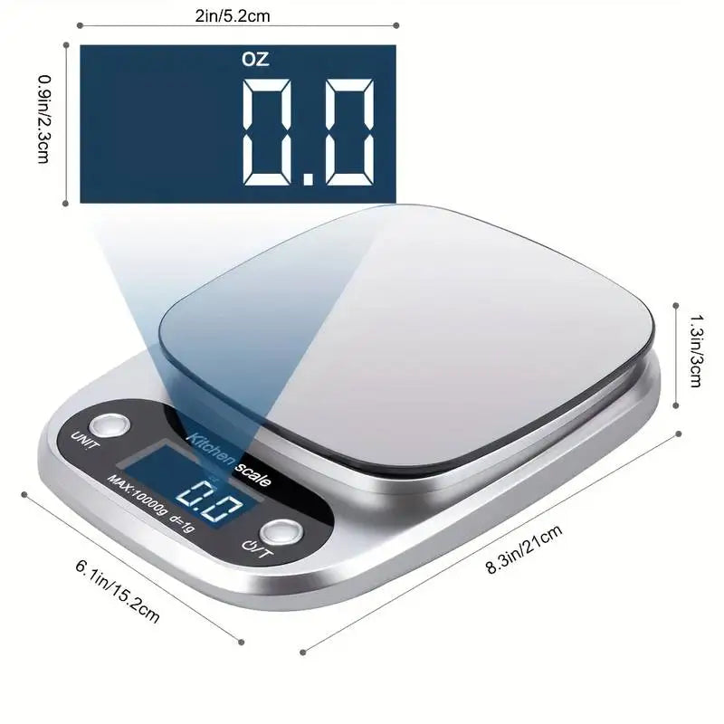 High Precision Kitchen Scale 10kg Electronic Jewelry Food Baking Scale Multifunction Measuring Tool Gram Scale Lcd Display Qme