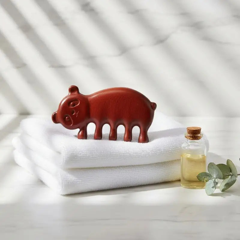 Eco-friendly Sandalwood Massage Comb 5 Tooth Panda Head Scalp Qme