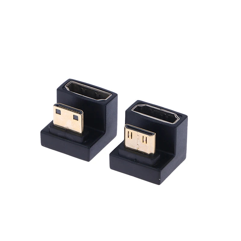 HDMI-Compatible Adapter 360 Degree Angled U-shaped L Converter Mini Qme