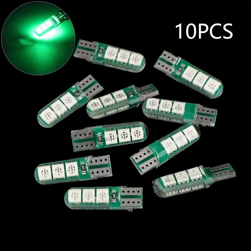 High-temperature Silicone Automotive LED Bulb Width Lights Trunk Qme 10PCS Green