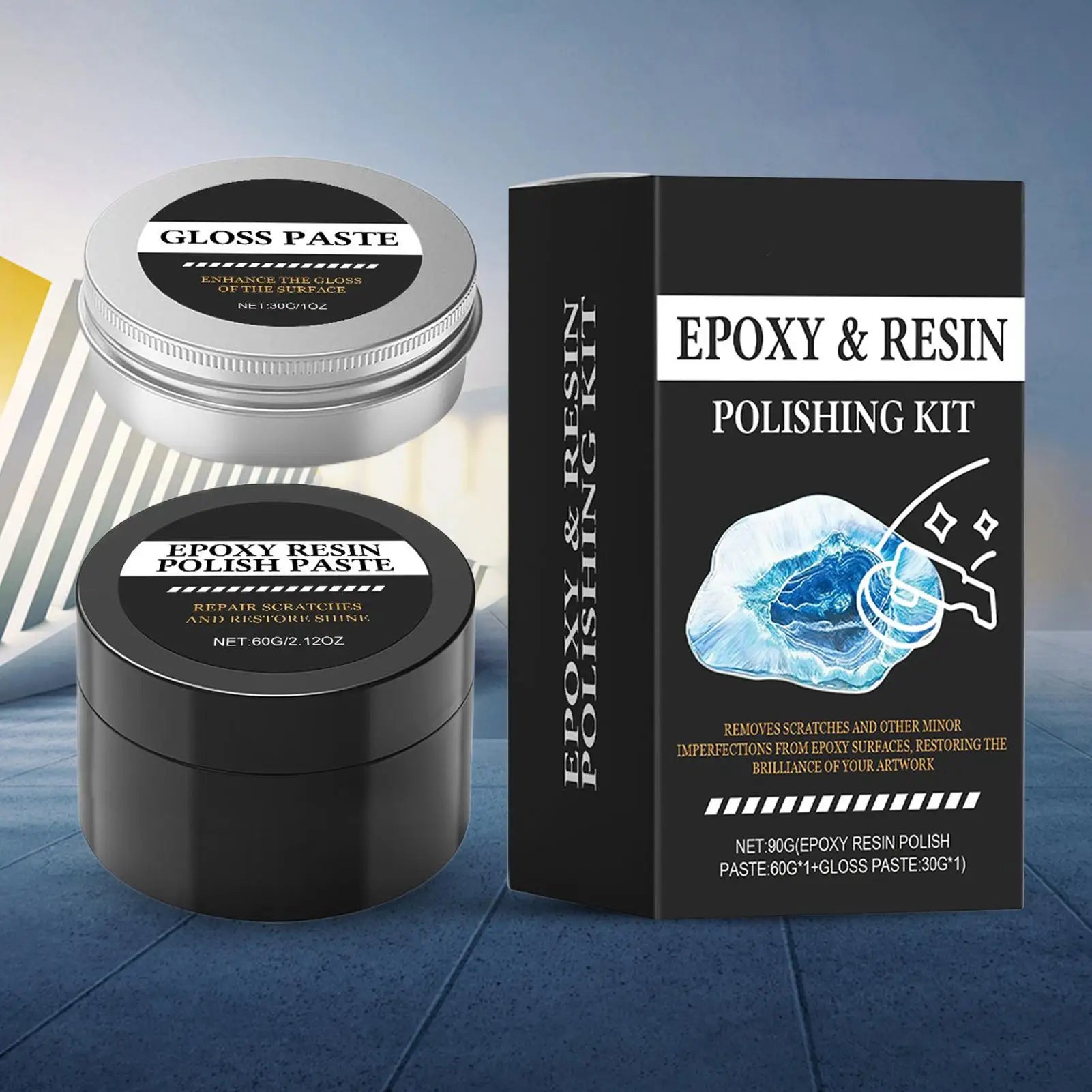 Epoxy Resin Polishing Kit Restore Luster Creamy Paste Removes Scratches Acrylic Polishing Kit for Beginners Qme