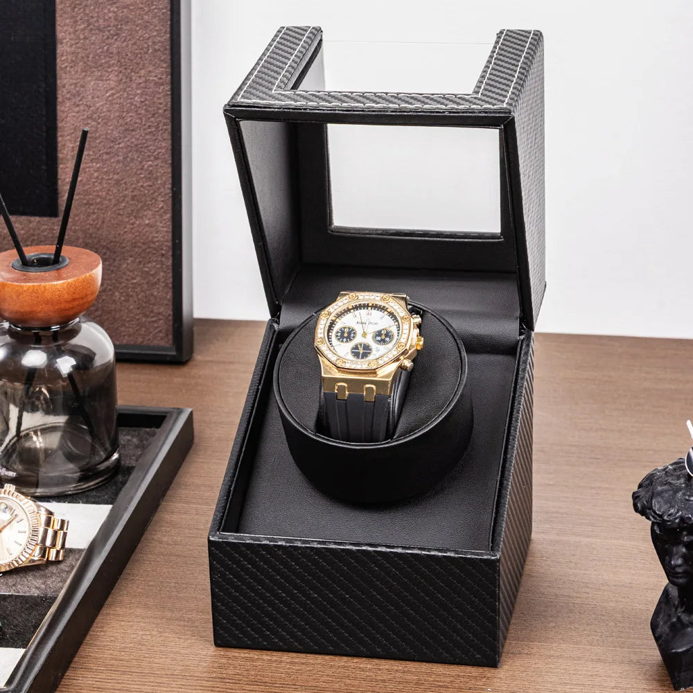 Watch Winder Automatic Winding Box for Mechanical Watches, Rotating Storage Case Watch Shaker, Automatic Watch Winding Device Qme