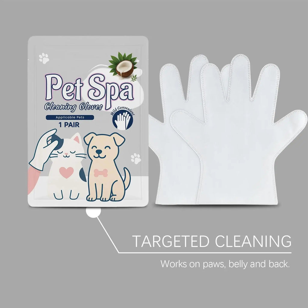 Pet Glove Wipes Dogs 1 Pair Shedding Control Daily Care Cleaning Qme