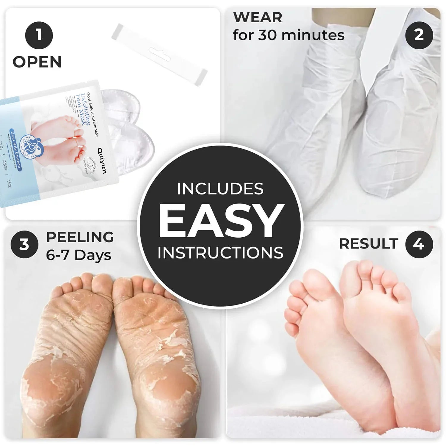 Exfoliating Foot Mask Feet Peeling Mask Spa Socks Smooth Dead Skin Remover Moisturizing Whitening Anti-Cracked Foot Skin Care Qme