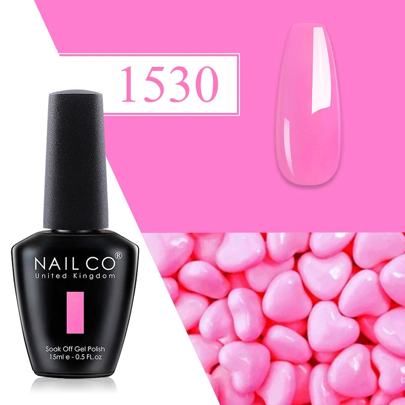 NAILCO Red Gel Nail Polish Wine Purple Semi Permanent Soak Off UV
