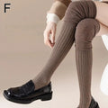Winter Warm Long Socks Tube Thick High Tube Over Knee Knee-Length Hosiery Socks Terry Solid Color Women Thicken Calf Socking Qme F One Size