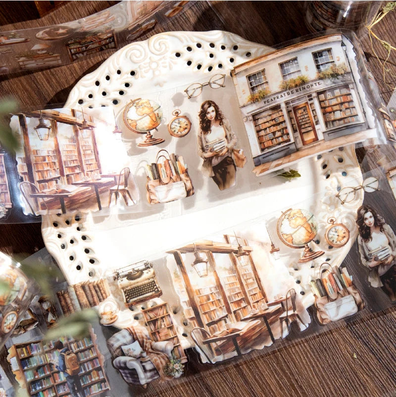 70mm*2m/Roll Cartoon Girl PET Tape Scrapbooking Supplies Journal Stickers Aesthetic Decorative Handbook Stationery Masking Tapes Qme