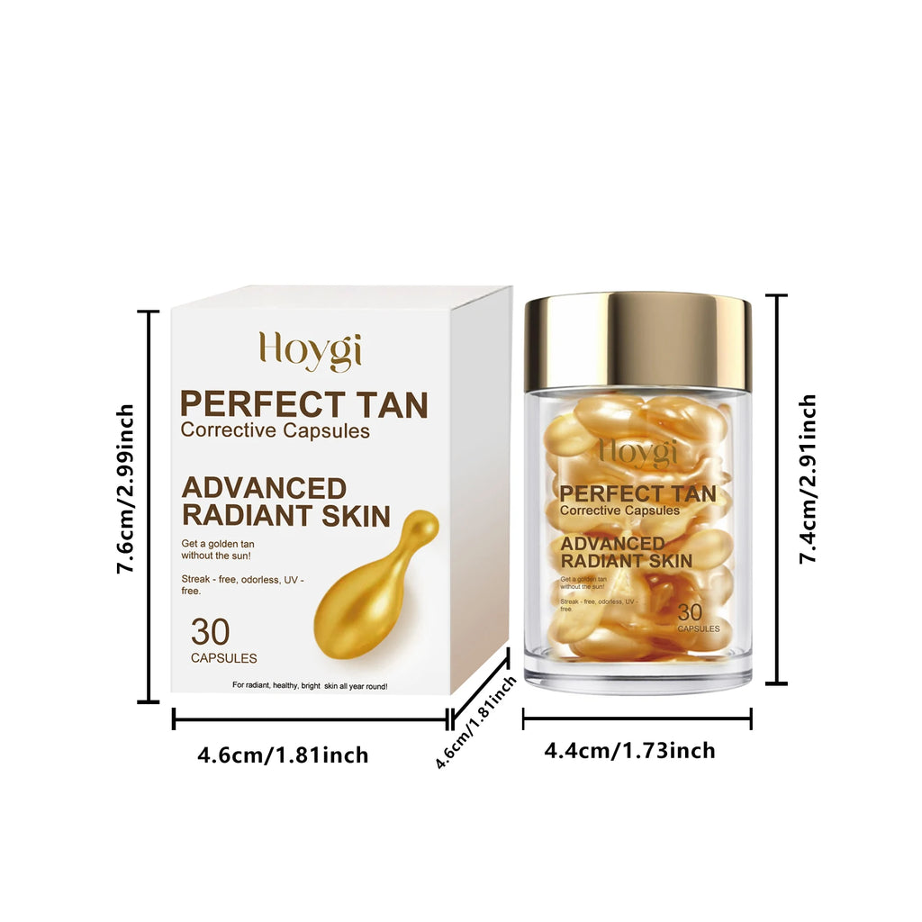Portable Tanning Capsule Accelerate Natural Bronze Tan Moisturizing & Soothing Even Skin Tone Sunless Self-Tanning Serum Qme