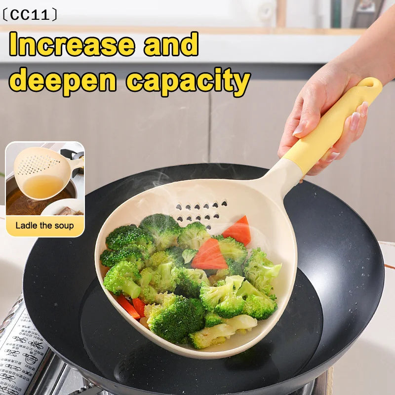 2in1 Soup Ladle Colander Big Heat Resistant Kitchen Strainer Qme