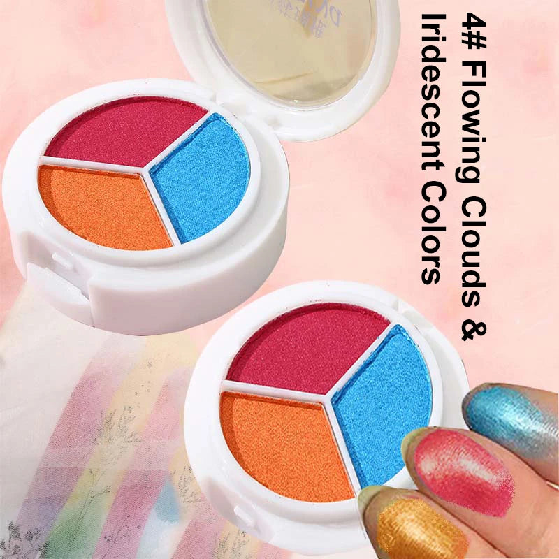 3 Colors Pearlescent Eyeshadow Palette Creamy Mousse Texture Earth Qme 04