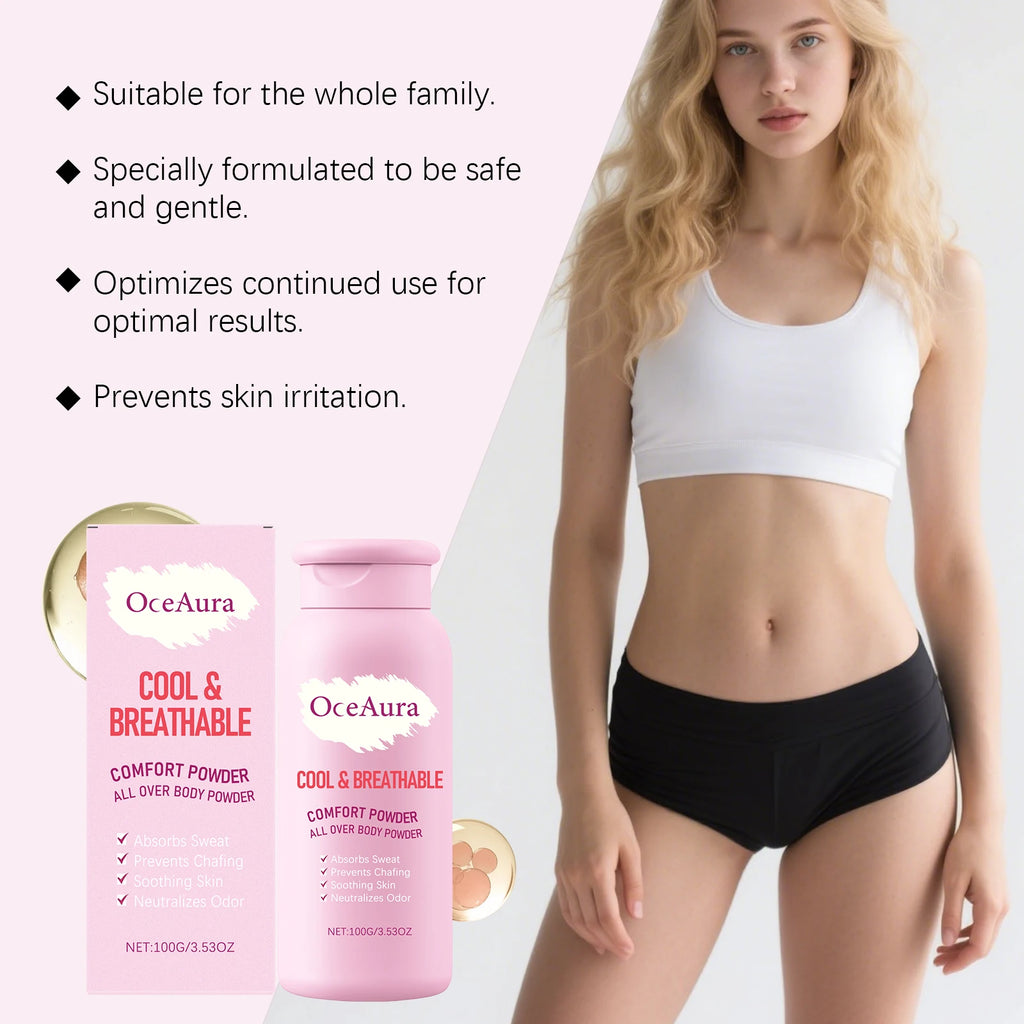 Talcum Powder for Body Cleaning Absorb Sweat Reduce Friction Increase Skin Comfort Anti Heat Rash Keep Skin Refreshing Powder Qme