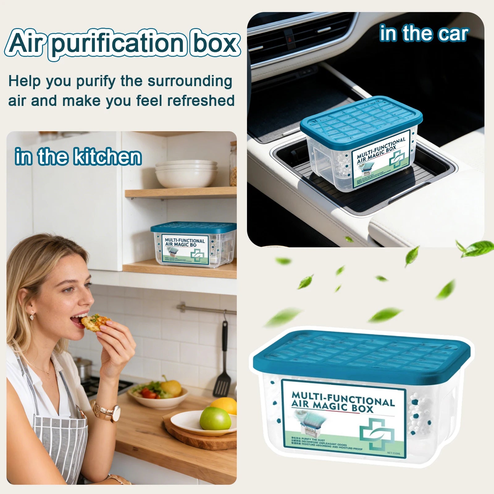 Multi Functional Air-Magic Box Indoor Airs Purification Odor and Dust Removal Magics Box Car Strong Suction Dust Air Fresheners Qme