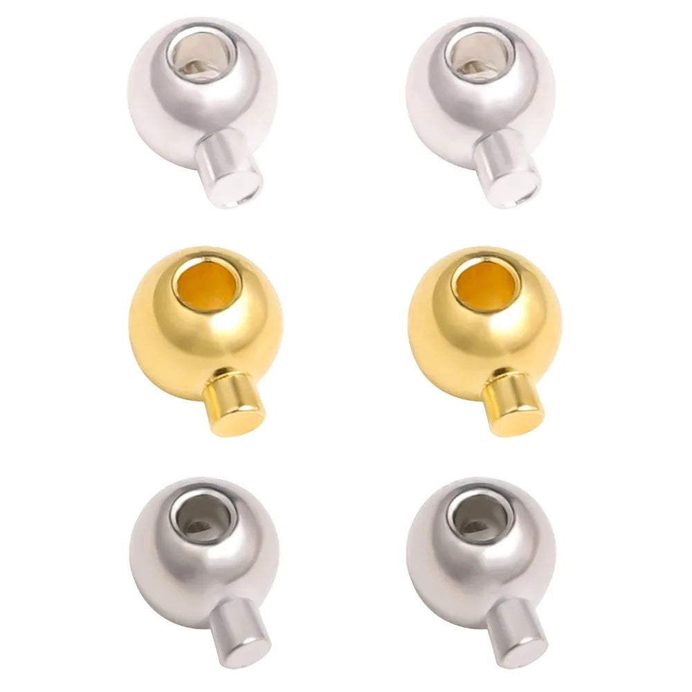 20pcs Adjustable Spring Stopper Beads, Metal Cord Lock Clasps for Jewelry Making Qme