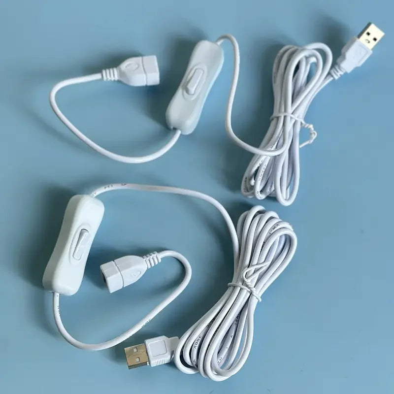 5pcs 1M USB Cable Extension Cord With ON/OFF Switch USB Cable Extension Toggle USB Line Durable Adapter Accessories Qme
