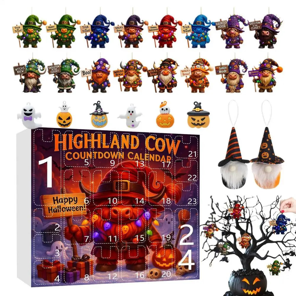Gnome Countdown Calendar 24-Day Ornament Halloween Collectible 2D Qme D China Mainland 28x32x4cm