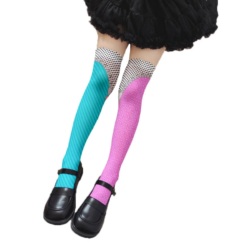Cute Sweet Loli Stockings Fashion 3d Printing Striped Love Kawaii Qme style8 One Size