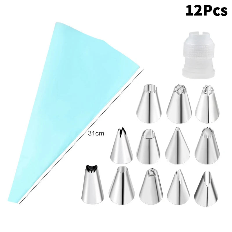 CC11Stainless Steel Piping Nozzle Kitchen Cake Icing Cream Decor Tool Qme 12 Blue