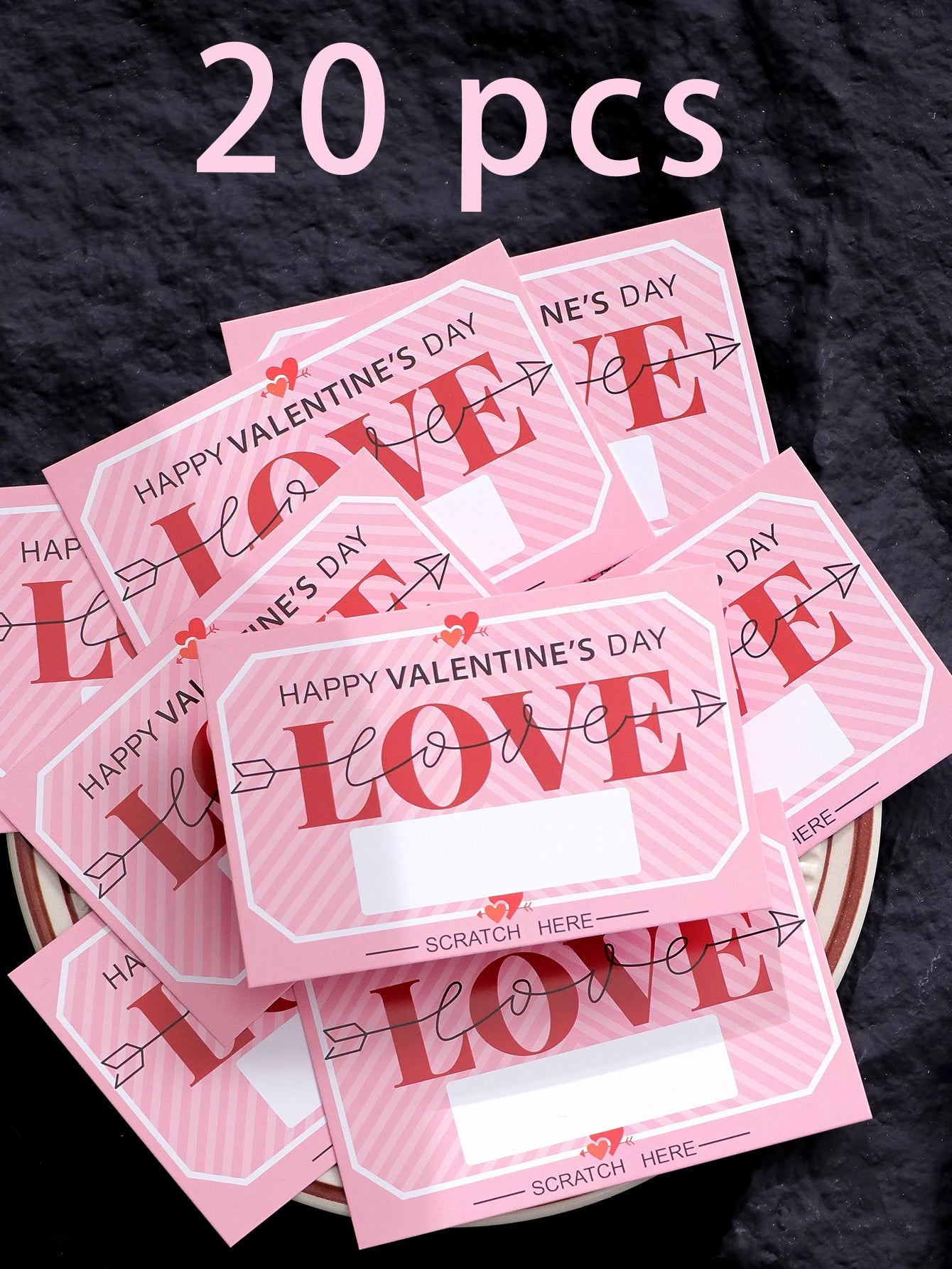 2Pcs/10Pcs/20Pcs Scratch-Off Love Coupons Couple Scratch Off Cards Valentine's Day Wedding Anniversary Creative Gifts Qme 20Pcs-