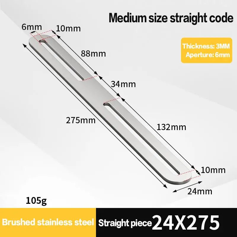 Stainless Steel Straight Angle Bracket Black Silver Thickened 180 Qme A13