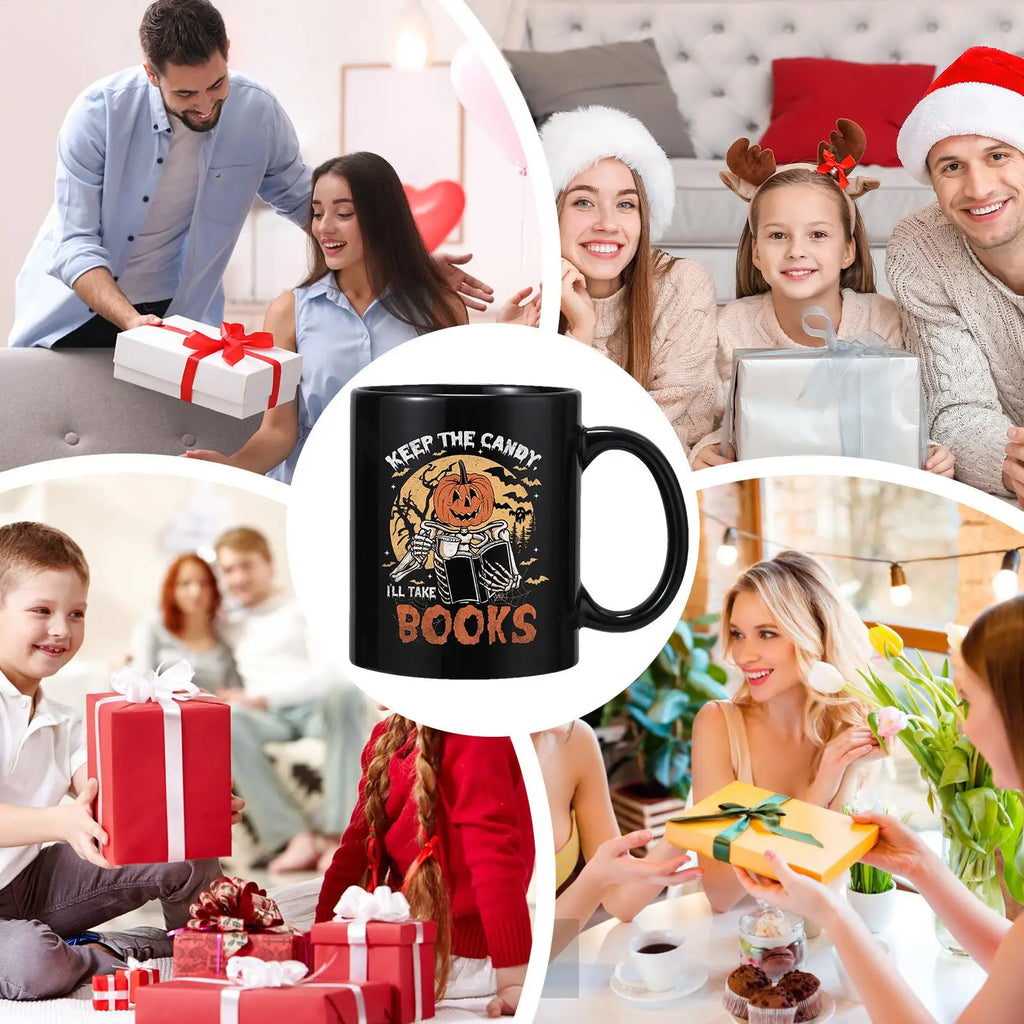 Halloween Coffee Mug Pumpkin Ceramic Spooky Teapot Water Cup Fall Qme