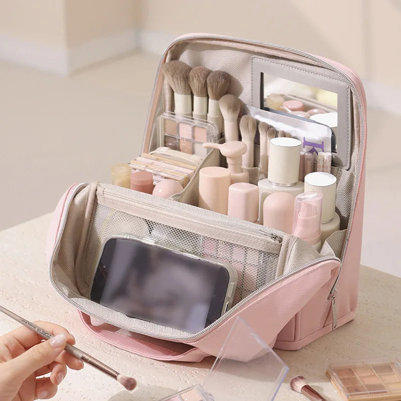 B Fashion New Model Makeup Bag Fashion Portable Makeup Bag Multifunctional Cosmetic Bag Waterproof Travel Organizer Makeup Case Qme