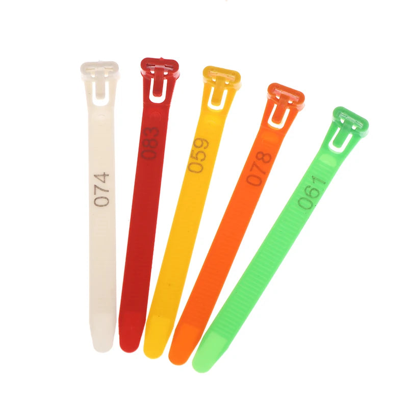 50 Reusable Flexible Retractable Foot Straps Poultry Marking Cards Qme