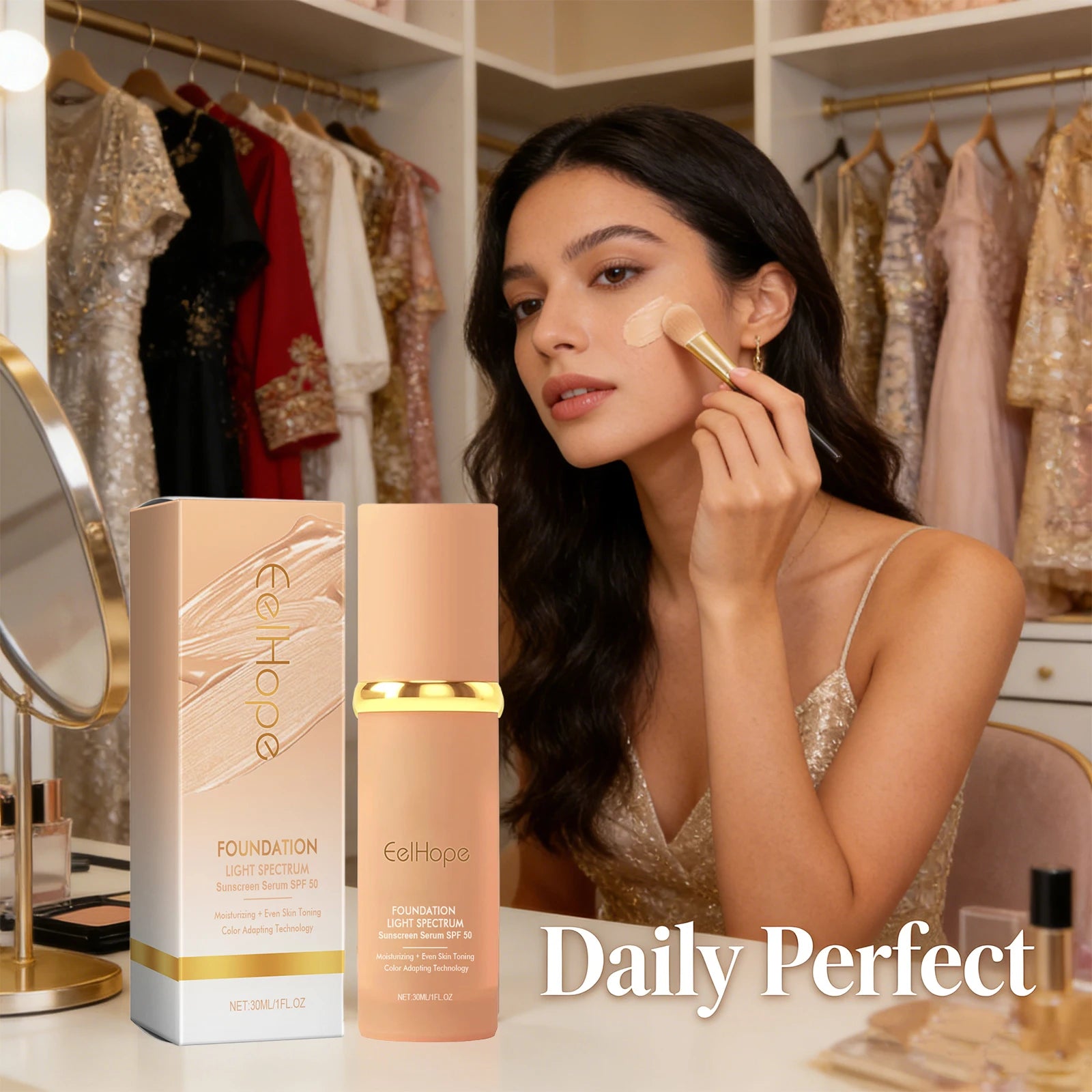 Foundation Cream Boosted Skin Tint Full Coverage Acne Dark Eye Circle Qme