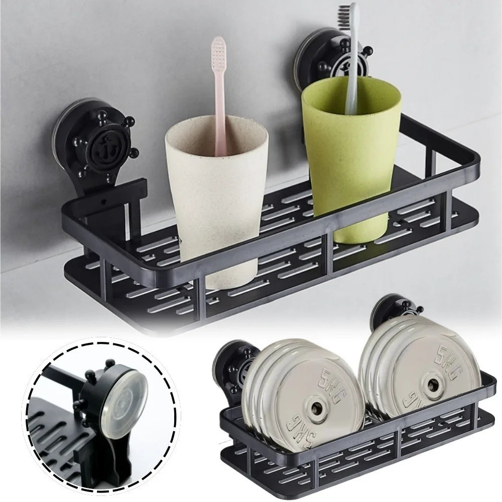 Bathroom Storage Rack Non Perforated Wall Mounted Toilet Toiletries Storage Suction Cup Style Storage Bracket Household Items Qme