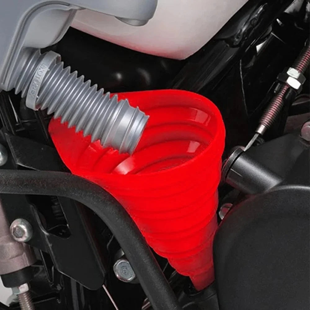 Portable Foldable Silicone Auto Engine Oil Funnel Multi-purpose Liquid Pouring Tool For Car Motorcycle Petrol Brake Washer Fluid Qme