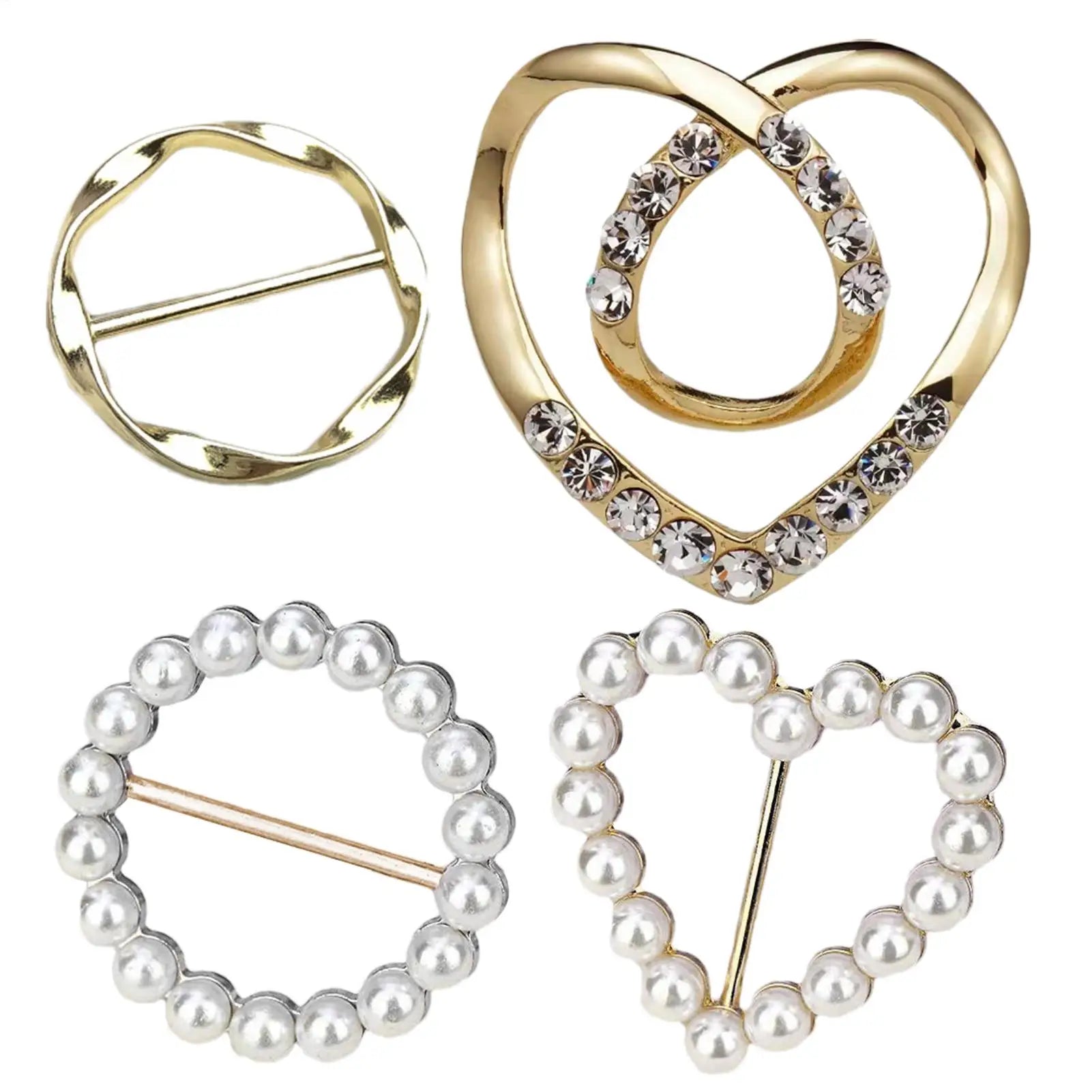 4pcs/Set Buckle Clothes For Women T-Shirt Tie Clips For Women Fashion Clothing Ring Wrap Holder Women Fashion Metal Buckle Qme