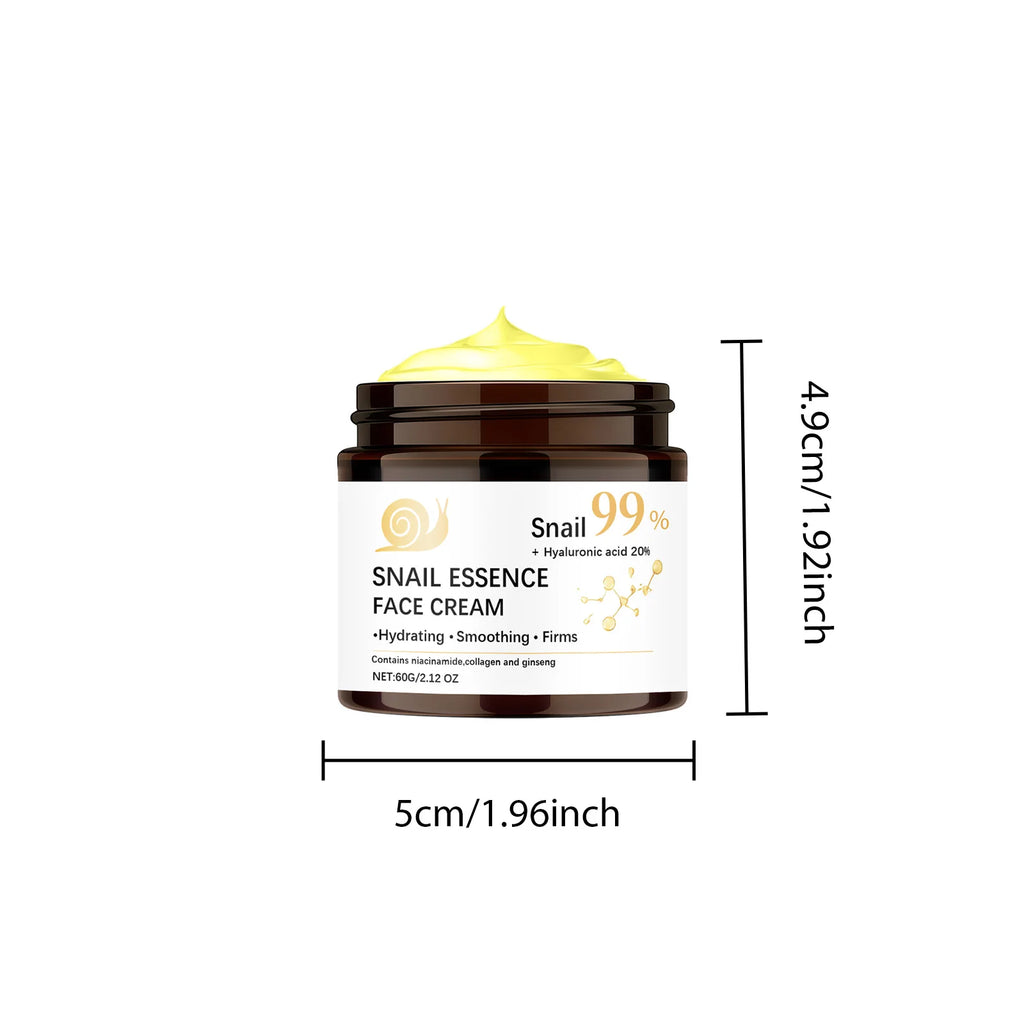 Snail Mucin Face Cream Firming Moisturizing Dry Skin Brightening Anti-Aging Smoothing Fade Fine Lines Soothing Repair Face Cream Qme