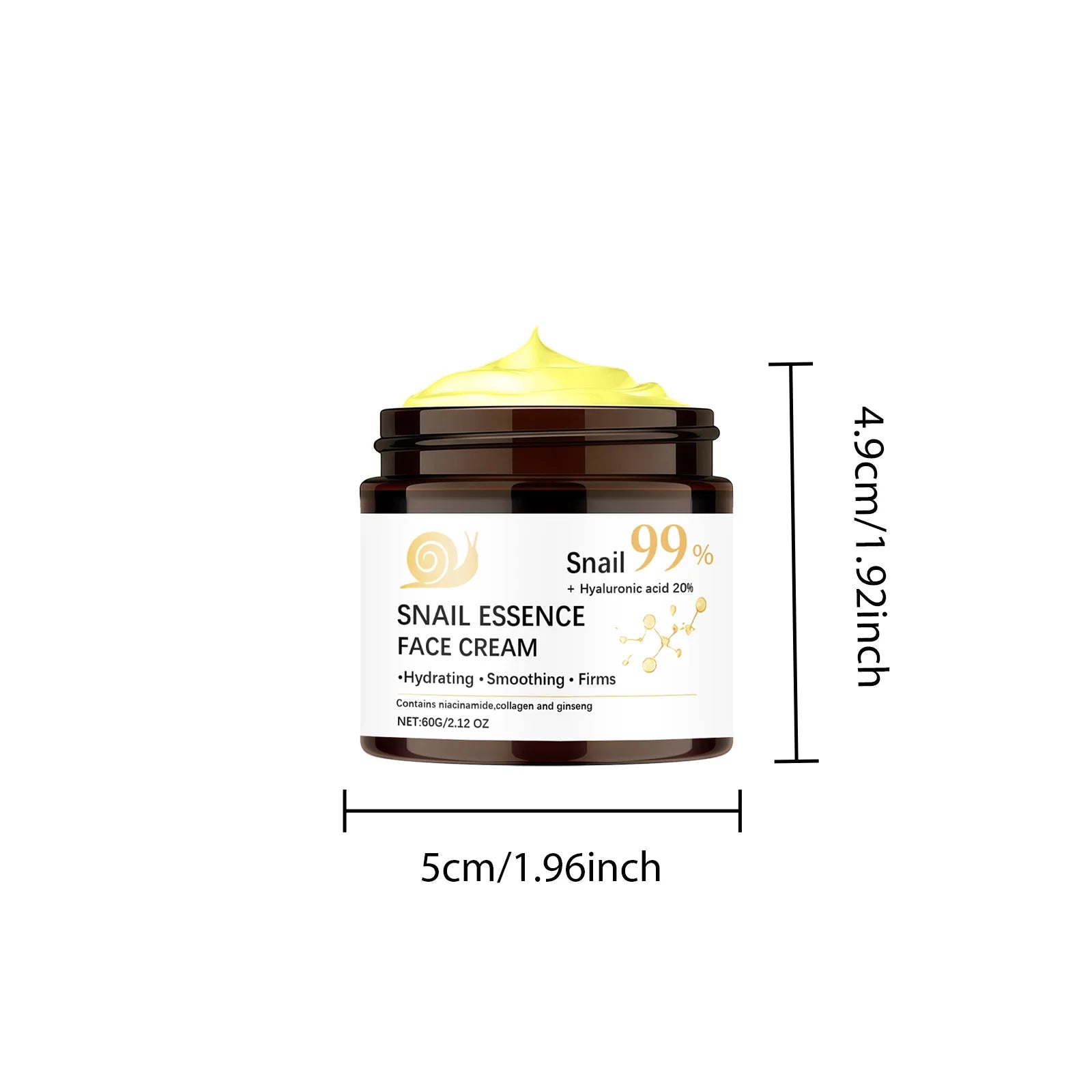Snail Mucin Face Cream Firming Moisturizing Dry Skin Brightening Anti-Aging Smoothing Fade Fine Lines Soothing Repair Face Cream Qme