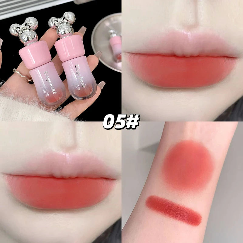 Gege Bear Cute Bow Lip Glaze Matte Velvet Clay Long-lasting Qme GX1359-05