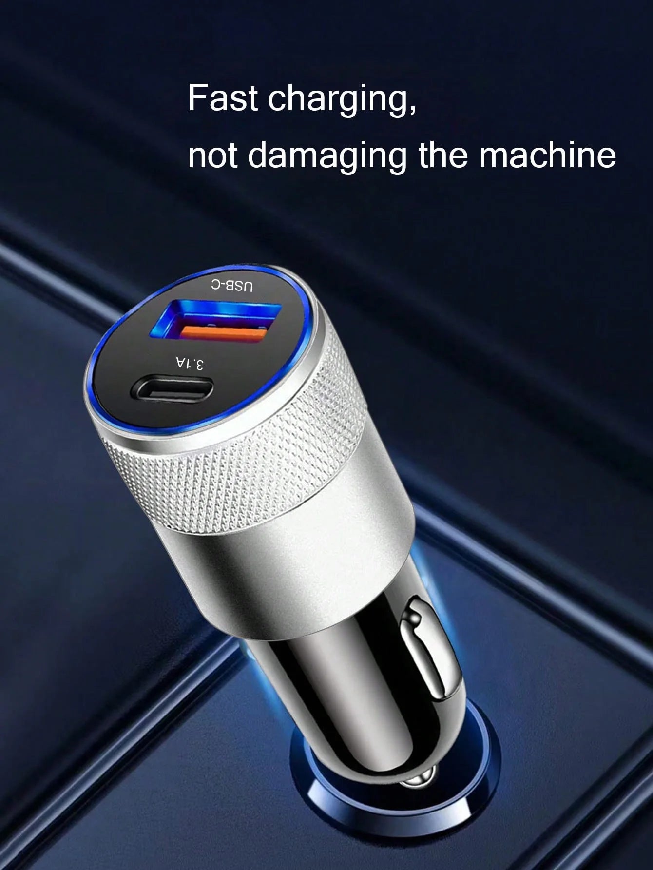 3 1A Usb+pd Metal Car Charger Aluminum Alloy Mobile Phone Qme
