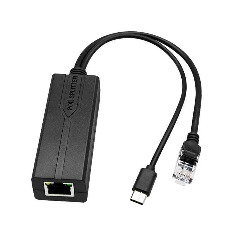 USB Type-C POE Splitter 48V to 5V 100/1000Mbps Network Device Power Supply Module Splitter for IP Camera Router Qme