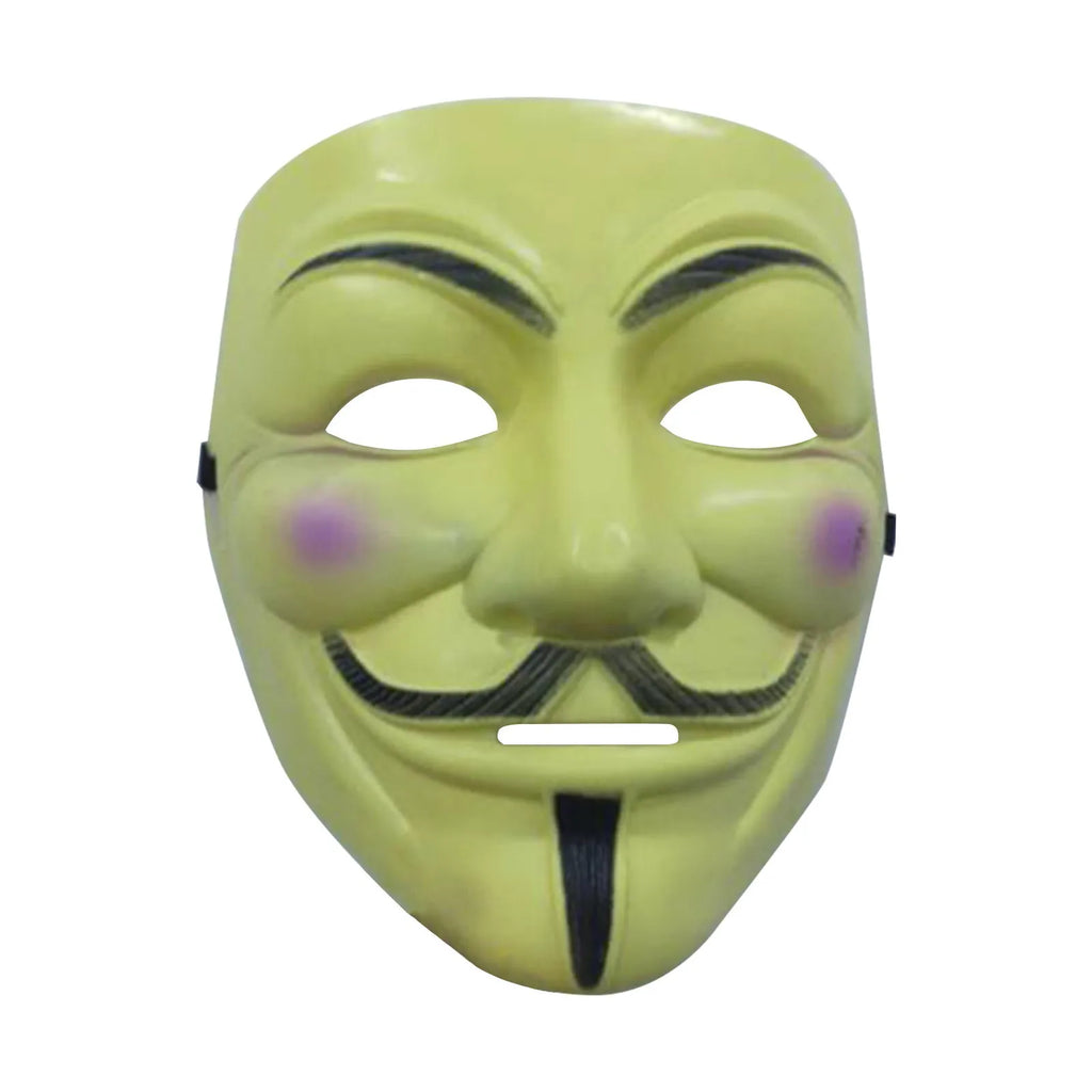 Movie Cosplay Hacker Mask Anonymous Guy Halloween Christmas Party Decoration Film Theme Mask Costume Cosplay Party Funny Mask Qme Yellow