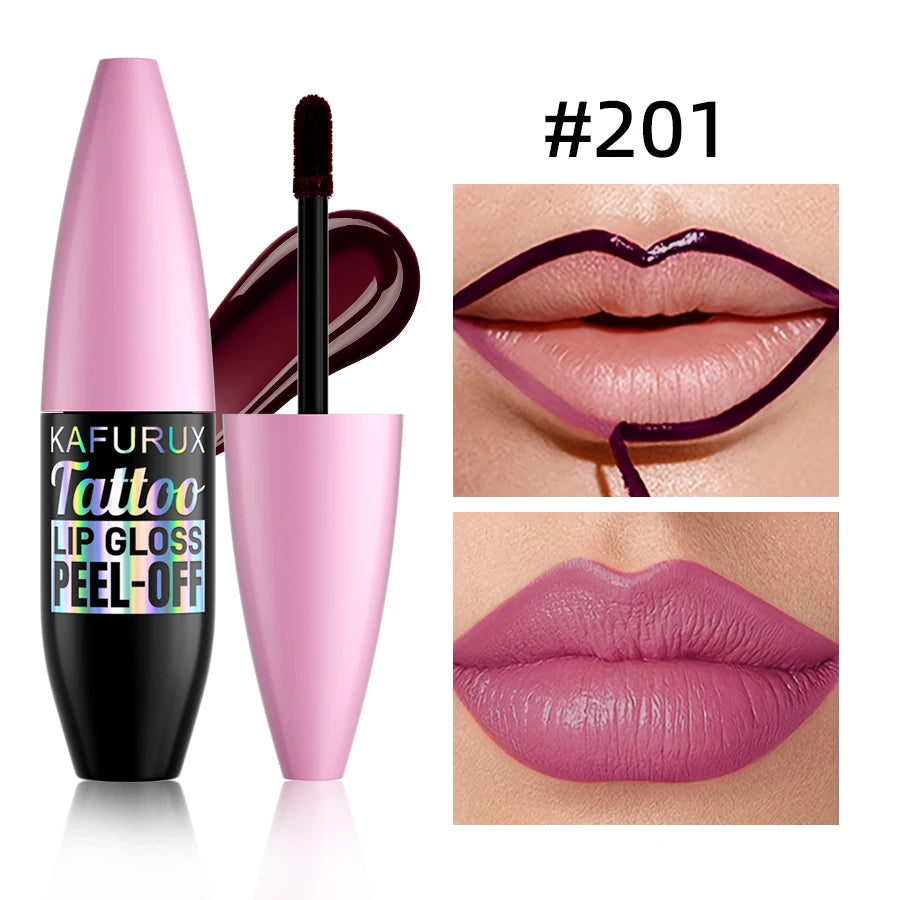 7 Waterproof Lip Liner Peel Off Tint Long Lasting Matte Gloss Red Qme 201