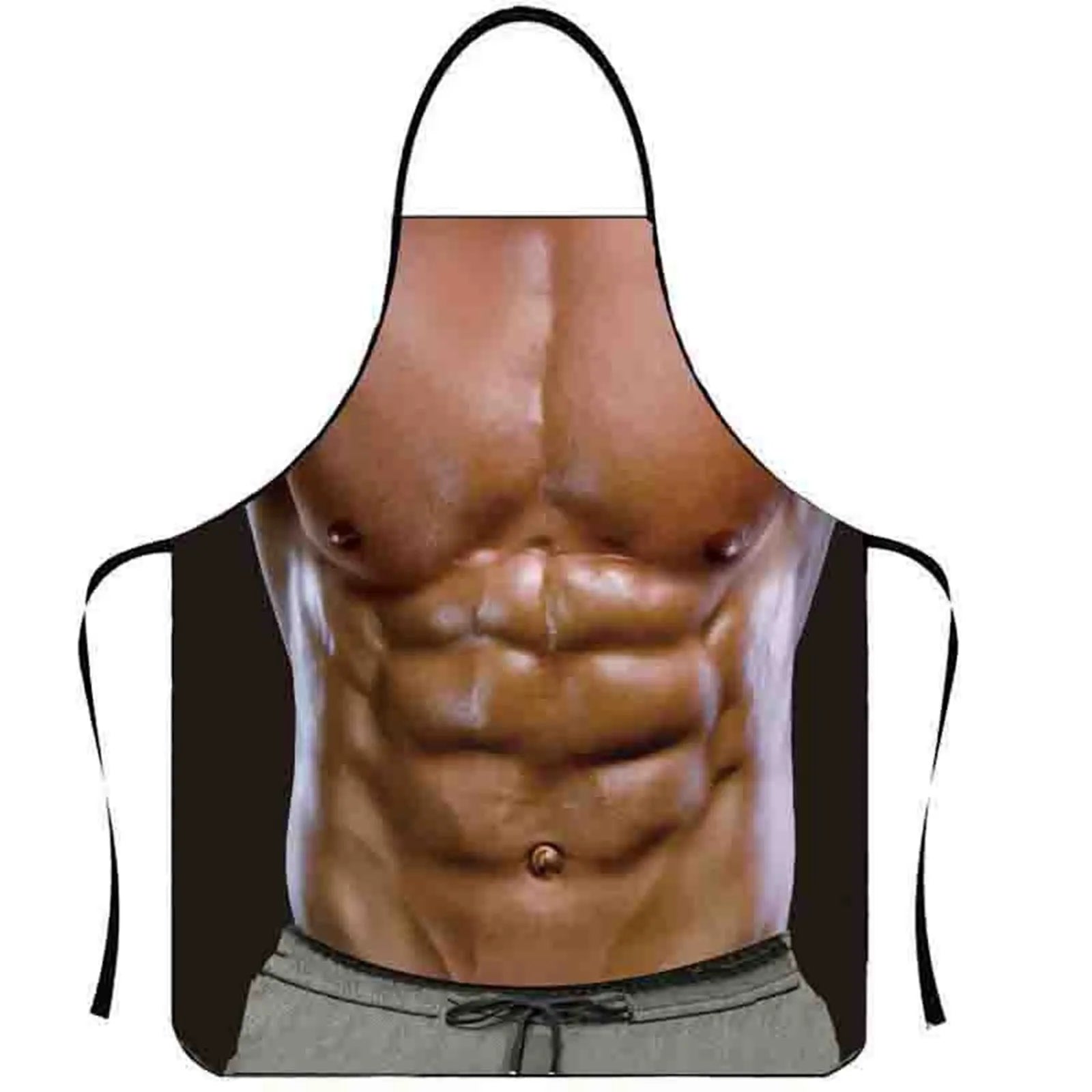 Fun Men's Cooking Carbecue Apron Home Multipropose Baking Cleanning Accessories Creative Muscle Prank Holiday Gift Qme Burgundy E