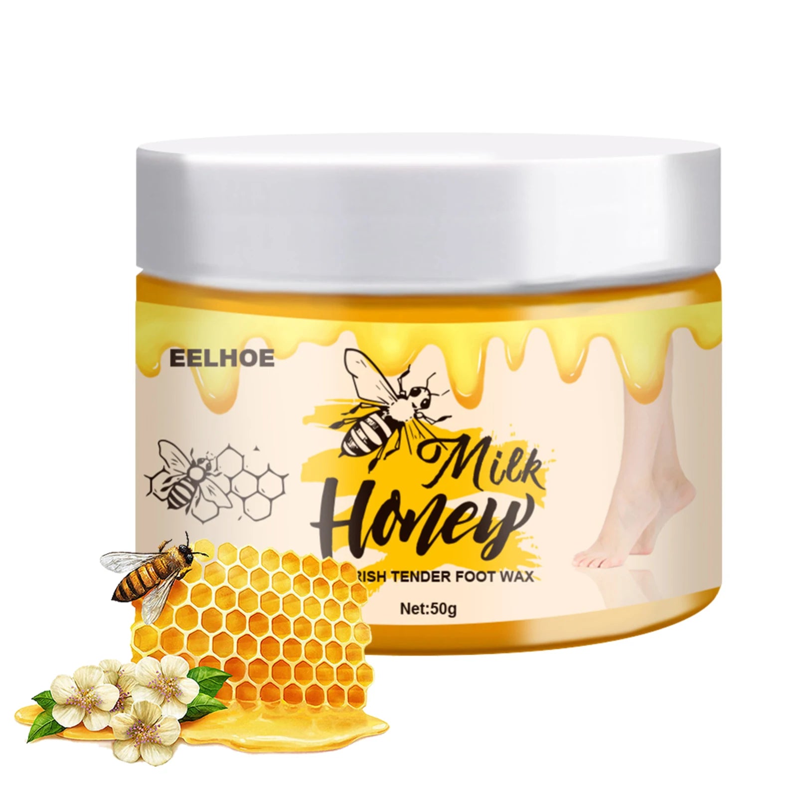 Milk Honey Hand Mask Wax Moisturizing Whitening Skin Care Exfoliating Qme