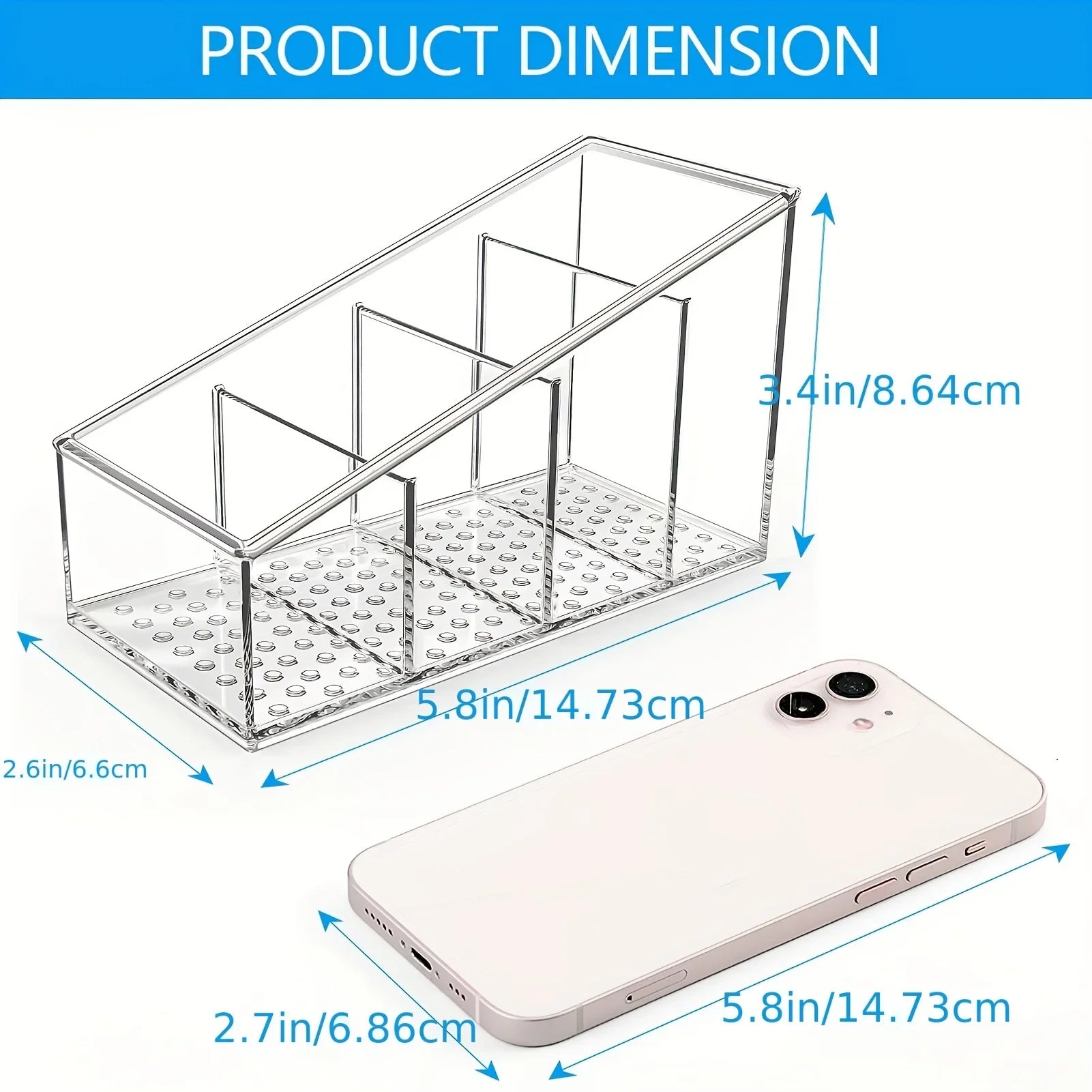 1pc Remote Control Holder, Desk Organizer, 4 Compartments Makeup Brush Holders With Different Heights For Home Qme
