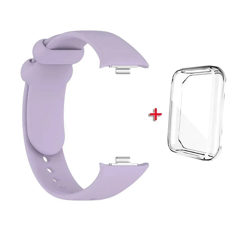 Strap+case for Xiaomi Mi Band 8 Pro Strap Smart Band Protective Case Silicone Wristband Bracelet for Miband 8Pro Qme