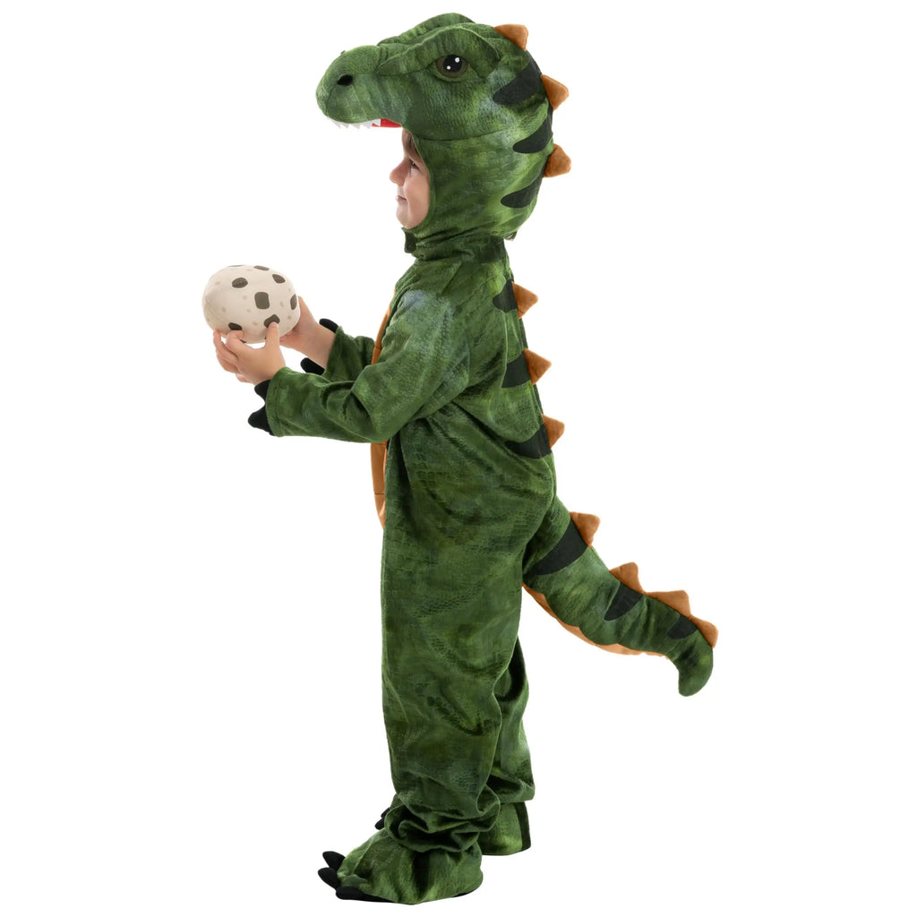 Halloween Realistic T-rex Costume Outfit Dinosaur Jumpsuit with Egg for Boys Girls Cosplay Costume Dress-up Party Qme