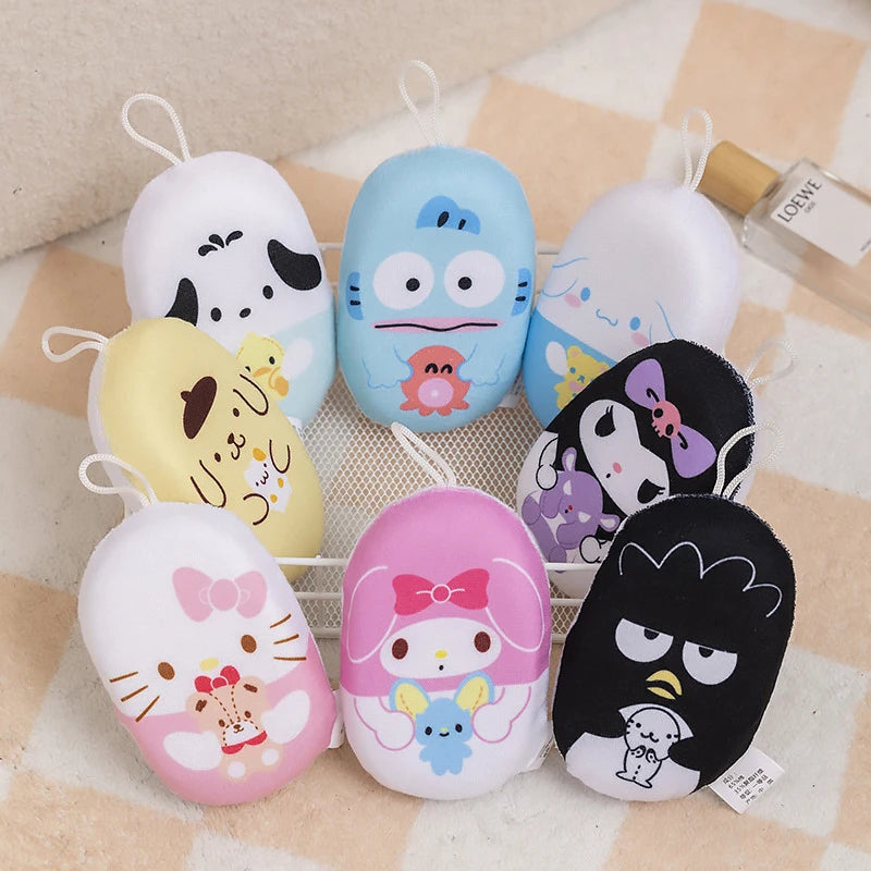 Hello Kitty Kuromi Cartoon-themed Bath Scrubber and Bath Ball Cute and Soft Bath Sponge with Bubble-Making Net Qme